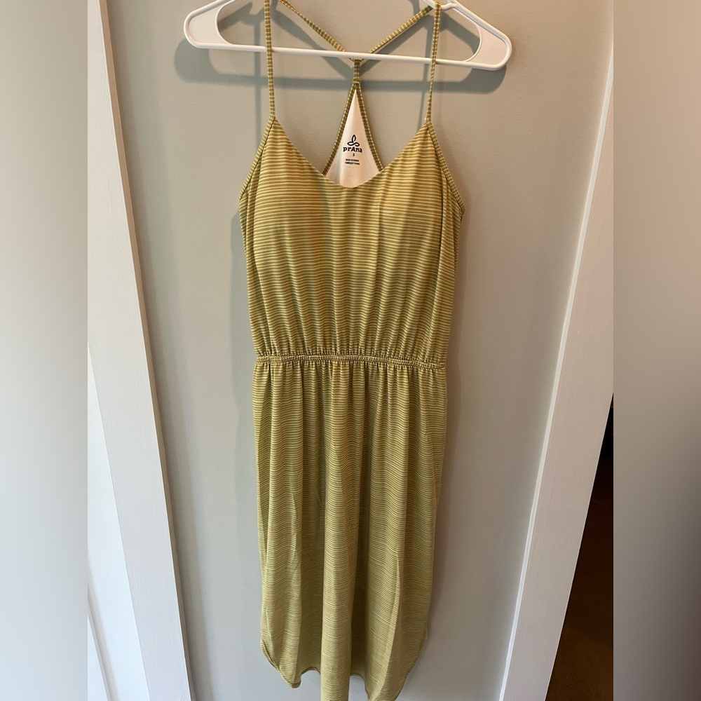 Prana Chartreuse Midi Sporty Dress, Size Small
